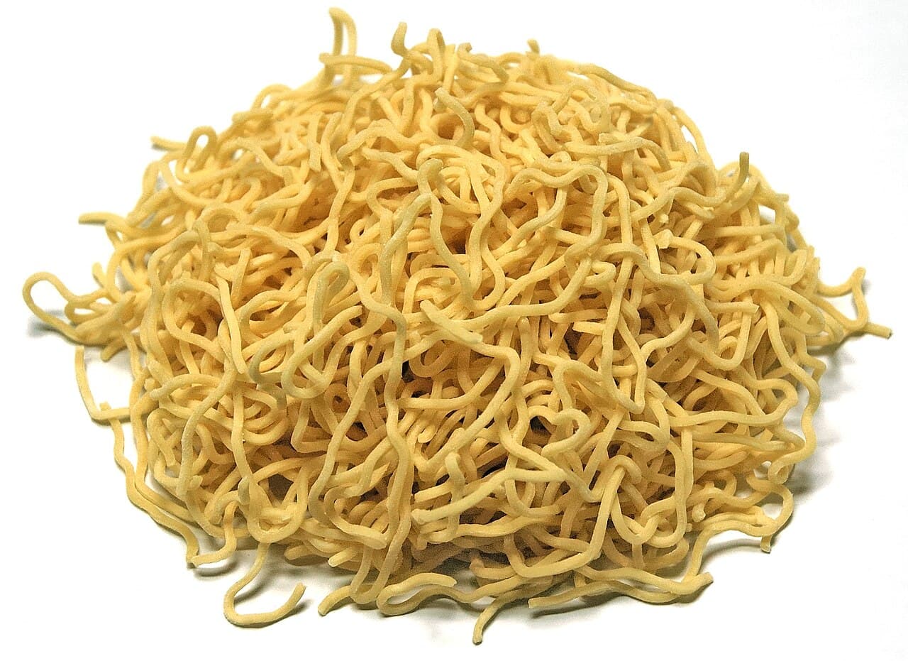 A bowl of Korean ramyeon, ready to eat